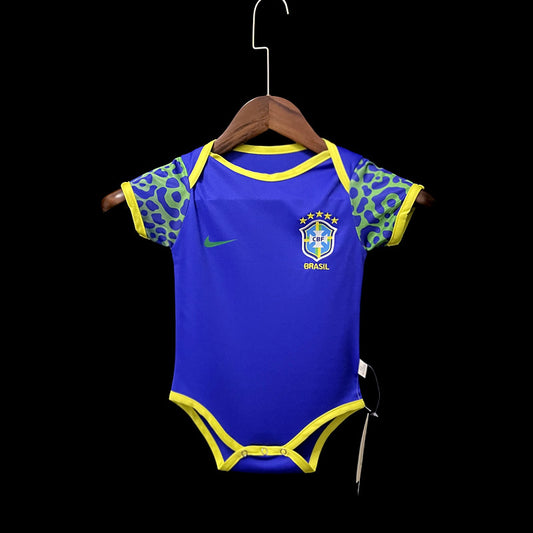 22/23 Brazil Baby - Away Soccer Jersey Suit Newborn Romper Jumpsuit Football Uniform
