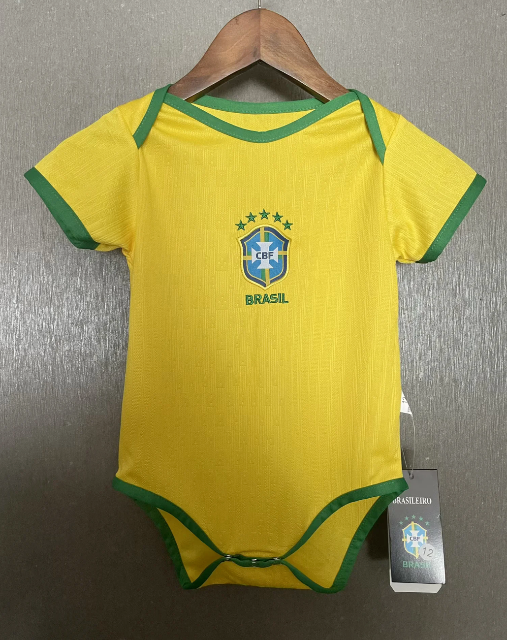 Brazil - Home Soccer Jersey Suit Newborn Baby Romper Jumpsuit