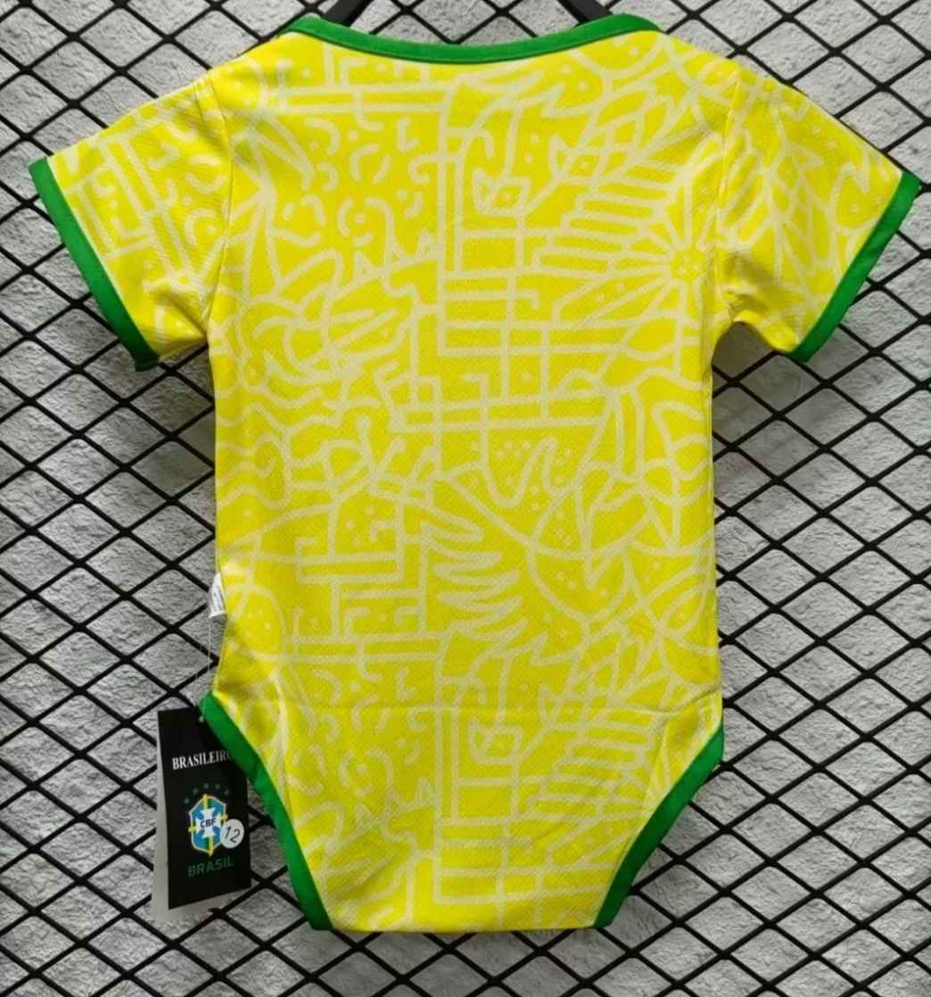 Brazil - Home Soccer Jersey Suit Newborn Baby Romper Jumpsuit ii