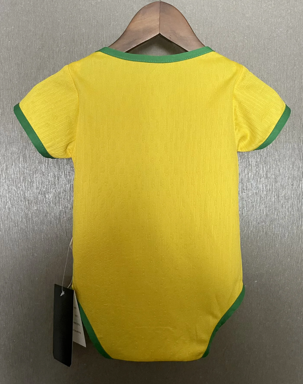 Brazil - Home Soccer Jersey Suit Newborn Baby Romper Jumpsuit