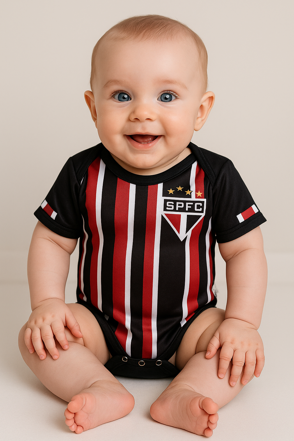 Sao Paulo Baby black - Soccer Jersey Suit Newborn Baby Romper Jumpsuit
